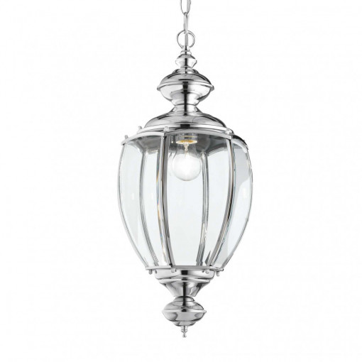 Lustra Norma 094786, 1xE27, crom+transparenta, IP20, Ideal Lux
