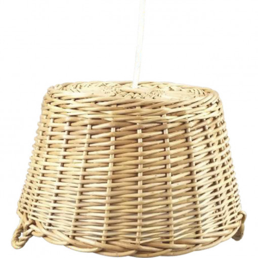 Pendul Basket, 1 bec, dulie E27, crem, alb, metal, lemn, Klausen