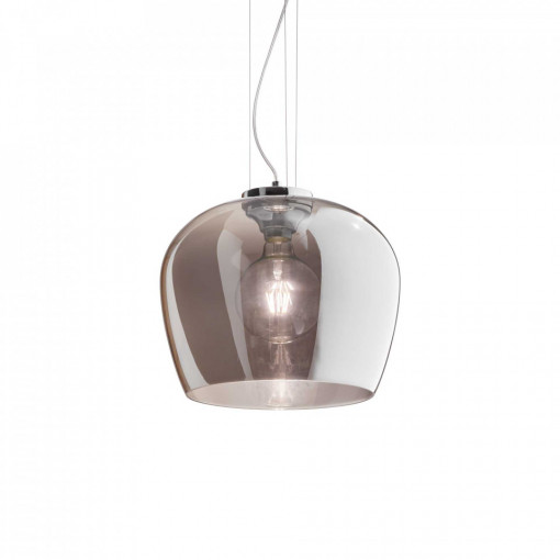 Pendul BLOSSOM SP1, metal, sticla, fumuriu, 1 bec, dulie E27, 241517, Ideal Lux [1]- savelectro.ro