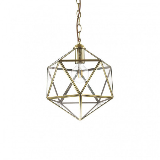 Pendul Deca Small 168852, 1xE27, bronz+transparent, IP20, Ideal Lux