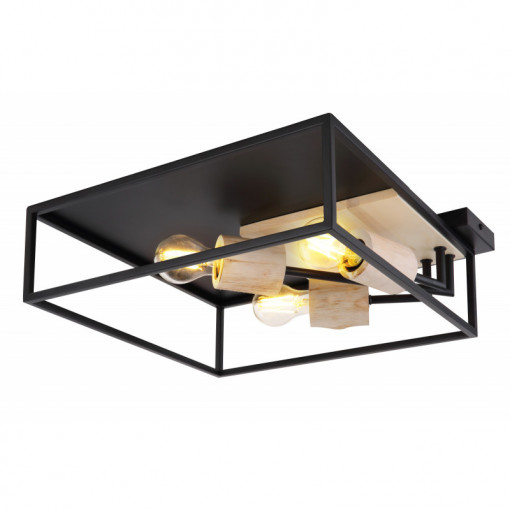 Plafoniera Hagar 15477D1, 3xE27, neagra, IP20, Globo Lighting