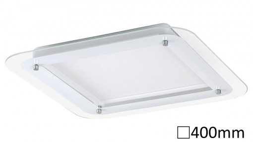 Plafoniera Lorna LED, patrat, sticla, alb, 1700 lm, lumina neutra (4000K), 3489, Rabalux