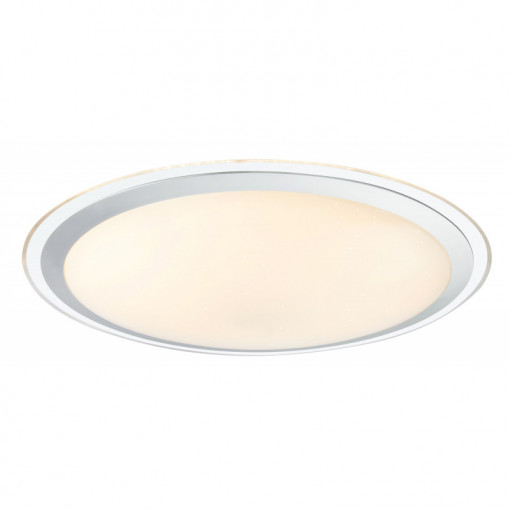 Plafoniera metal alb, crom satinat, cu telecomanda, 3690lm, temperatura de culoare ajustabila 3000K-6500K, 41310-80, Globo