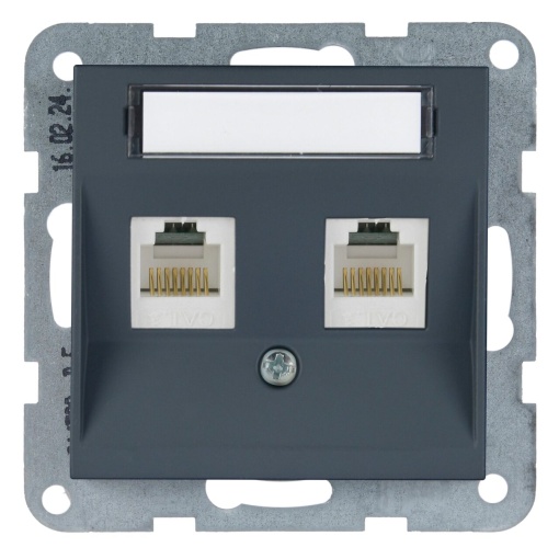 Priza dubla internet cat 5E, IP20, Night, Panasonic Karre Plus 55 Soft Touch