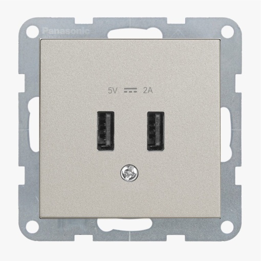 Priza dubla USB A 5V 2A, IP20, Bronz, Panasonic Karre Plus 55