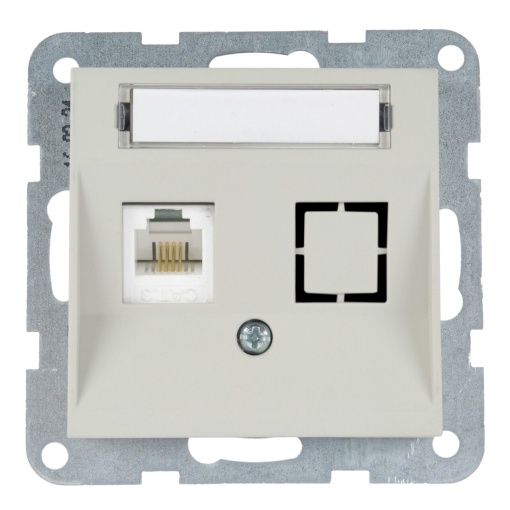 Priza internet cat 6, IP20, Sandstone, Panasonic Karre Plus 55 Soft Touch