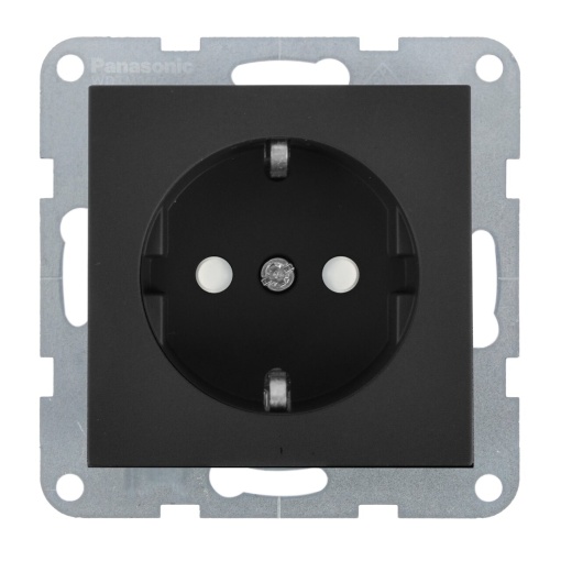 Priza simpla cu impamantare, protectie copii, 16A, IP20, Grafit, Panasonic Karre Plus 55
