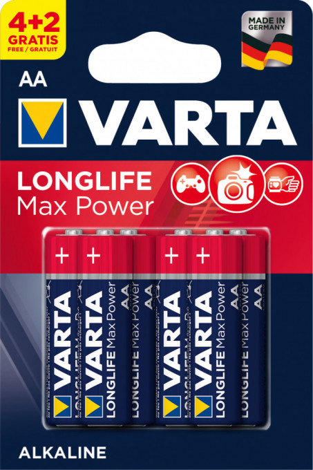 Set 6 baterii R6 AA Alkaline, Varta Max Power