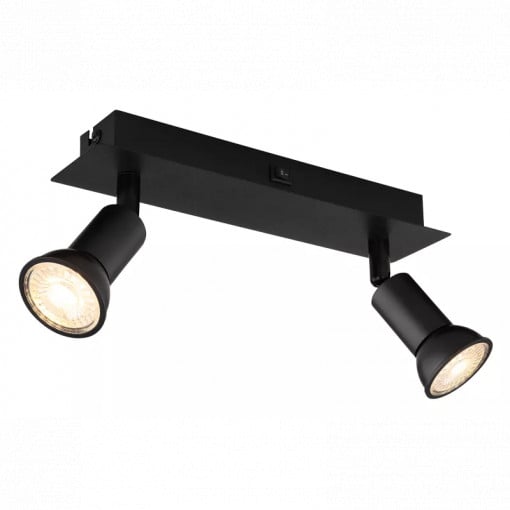 Spot Drew 57998-2, orientabil, 2xGU10, negru, IP20, Globo Lighting