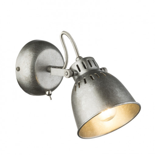 Spot Hernan 54651-1, orientabil, cu intrerupator, 1xE14, argintiu, Globo Lighting