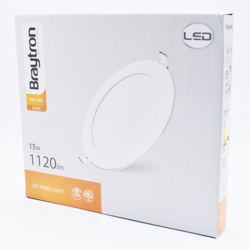 Spot LED BP01-31530, rotund, incastrat, 15W, 1120lm, lumina rece, IP20, alb, Braytron