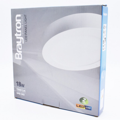 Spot LED BP03-31830, rotund, 18W, 1360lm, lumina rece, IP20, alb, Braytron