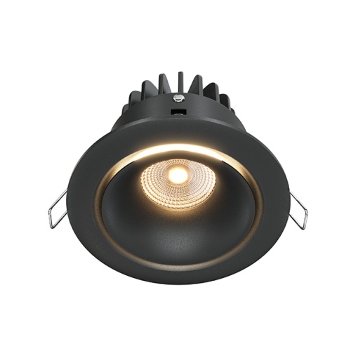 Spot LED Yin DL031-2-L12B, incastrat, 12W, 950lm, lumina calda, IP20, negru, Maytoni