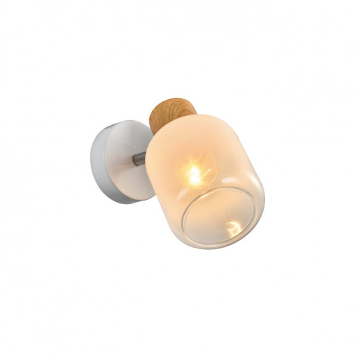 Aplica Gentle, 1 bec, dulie E27, alba, natural, metal, sticla, Klausen [1]- savelectro.ro