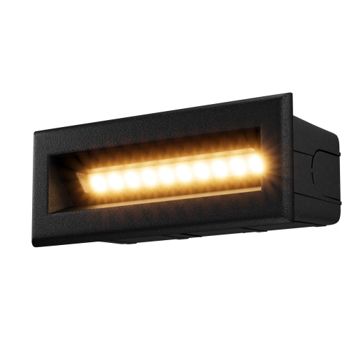 Aplica pentru scari LED Bosca O045SL-L5B3K, 5W, 400lm, lumina calda, IP65, neagra, Maytoni