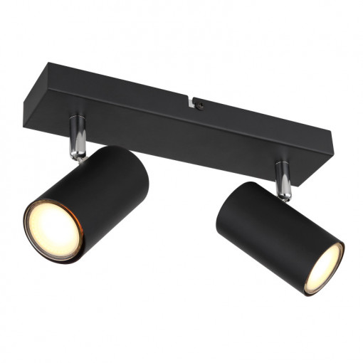 Aplica Robby, brate ajustabile, 2 becuri, dulie GU10, metal, negru, 57911-2B Globo