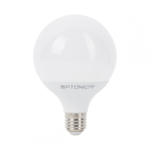 Bec LED 12W(75W) Optonica, E27 G95, 1200 lm, lumina neutra (4500K), clasa energetica F