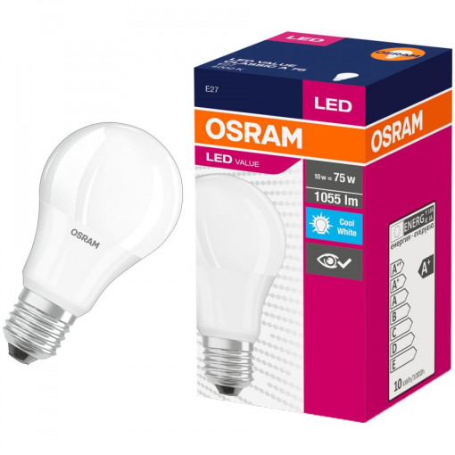Bec LED Osram, E27, 10W (75W), 1055 lm, A+, lumina neutra (4000K)