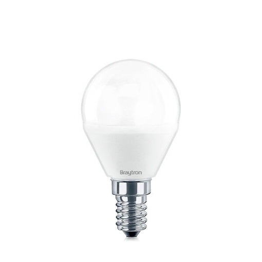 Bec LED sferic Braytron, P45, E14, 5W(40W), 450 lm, lumina neutra (4000K), clasa energetica F