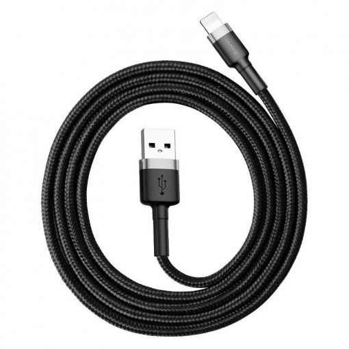 Cablu USB-Lightning, 1.5A, 2m, gri-negru, Baseus