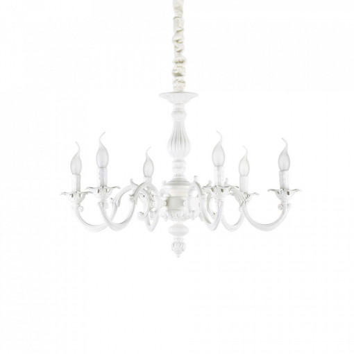 Candelabru JUSTINE SP6, metal, alb, 6 becuri, dulie E14, 197500, Ideal Lux