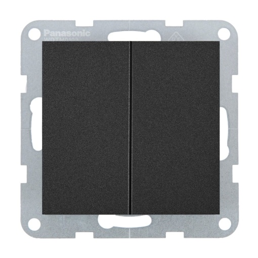 Intrerupator dublu 10A, IP20, Negru, Panasonic Karre Plus 55