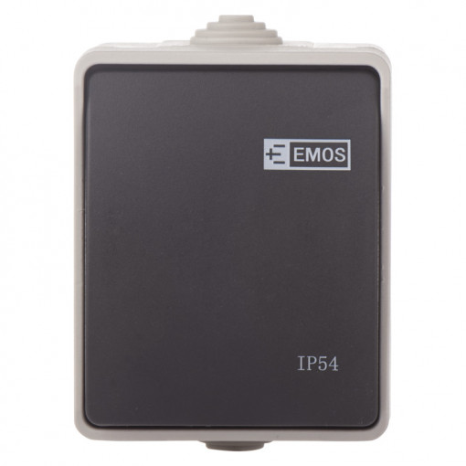 Intrerupator simplu, 10A, montaj aplicat, protectie IP44, pentru exterior, Emos