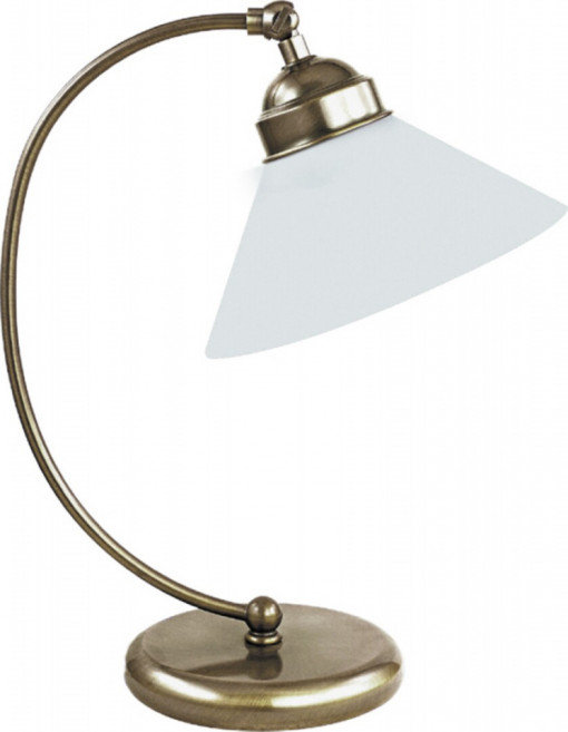 Lampa de birou Marian 2702, cu intrerupator, 1xE27, alba+bronz, IP20, Rabalux