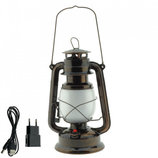 Lampa led cu efect de flacara, bronz, cu acumulator, Optonica
