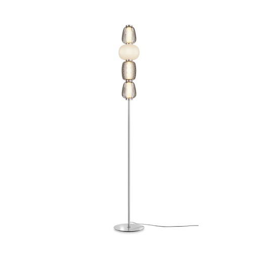 Lampadar LED Pattern MOD267FL-L32CH3K, cu intrerupator, 32W, 4500lm, lumina calda, IP20, crom+alb+gri, Maytoni