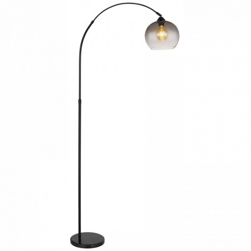 Lampadar Newcastle 58227BS, cu intrerupator, 1xE27 fumuriu+negru, IP20, Globo