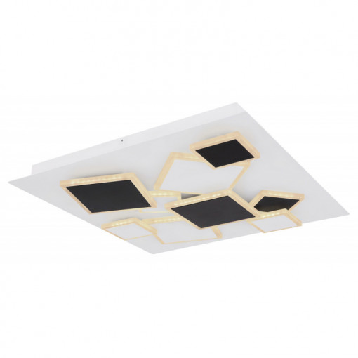 Plafoniera LED Rabea 48290-50, cu telecomanda, 50W, 1900lm, lumina calda+neutra+rece, IP20, alba+neagra, Globo Lighting