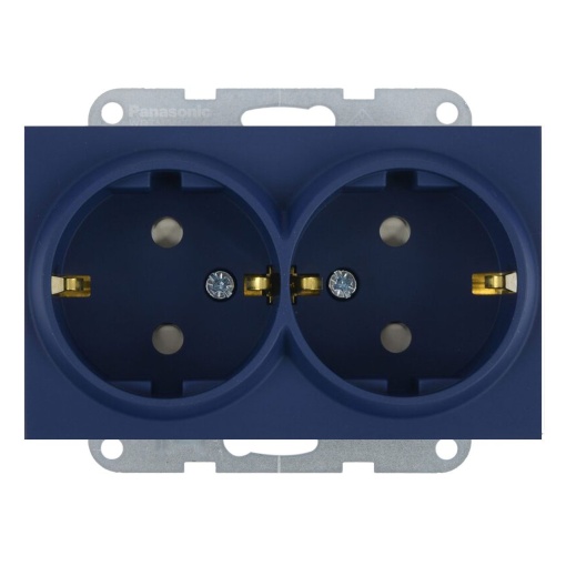 Priza dubla cu impamantare, protectie copii, 16A, IP20, Ocean, Panasonic Karre Plus 55 Soft Touch
