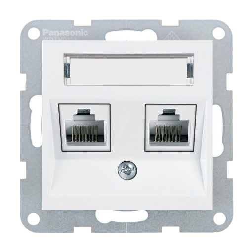 Priza dubla internet cat 6, IP20, Alb, Panasonic Karre Plus 55