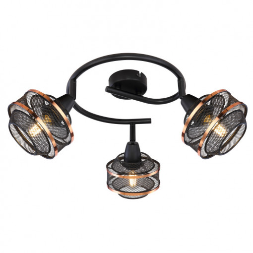 Spot Bellona 54020-3, 3xE14, negru+auriu, IP20, Globo Lighting