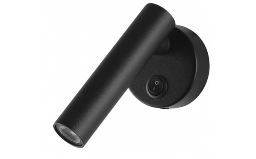 Spot LED de perete cu intrerupator, Optonica, 2W, lumina calda (3000K), negru