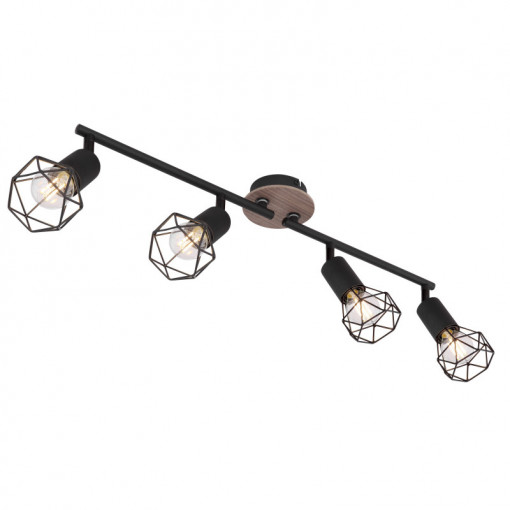 Spot Xara 54802S-4H, orientabil, 4xE14, negru, IP20, Globo Lighting