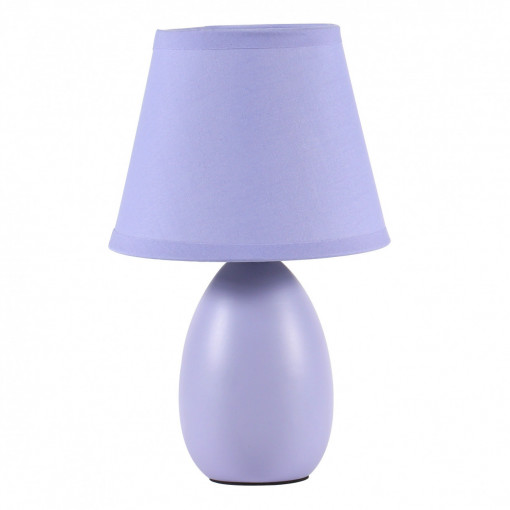 Veioza Orion, 1 bec, dulie E14, cu intrerupator, mov, ceramica, textil, Klausen [1]- savelectro.ro