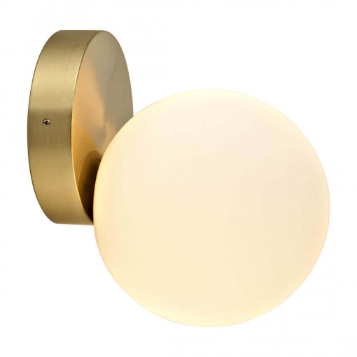 Aplica LED ARIA, metal, sticla, bronz, alb opal, 1 bec, 5W, 280 lm, lumina neutra (4000K), 146014, Klausen