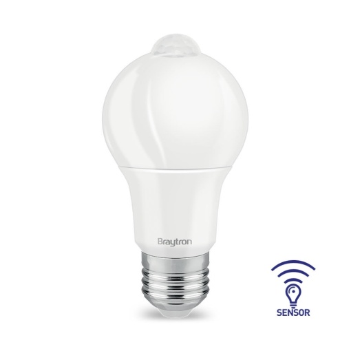 Bec led cu senzor de miscare 9W(60W), E27, A60, 806lm, lumina calda (3000K), Braytron