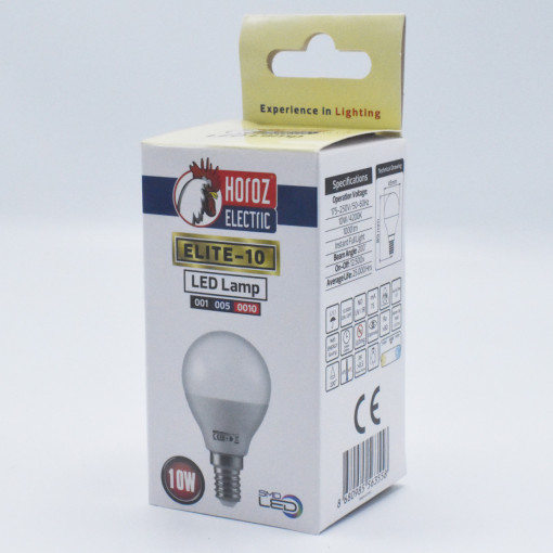 Bec led sferic 10W (90W), E14, 1000 lm, lumina naturala (4200K), opal, Horoz Electric