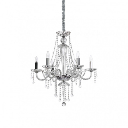 Candelabru AMADEUS SP6, metal, cristale, 6 becuri, dulie E14, 168753, Ideal Lux