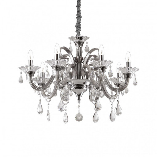 Candelabru Colossal 081557, 8xE14, alb+transparent, IP20, Ideal Lux [1]- savelectro.ro