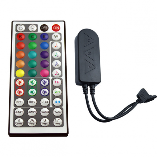 Controller RGB IR 44 taste cu muzica, 6A, Tuya Smart WiFi + Bluetooth, DC12-24V, IP20, Optonica [1]- savelectro.ro