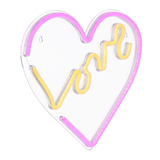 Decoratiune LED forma de inima "Love" 3W, IP20, USB, transparent/alb