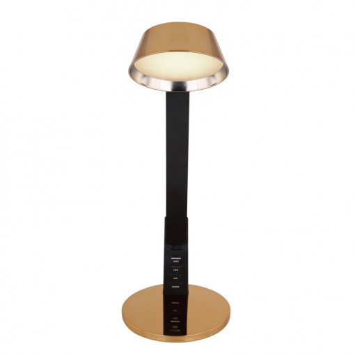Lampa de birou LED 8W, conexiune USB, dimabila, temperatura de culoare ajustabila, negru-auriu, 58423 Globo