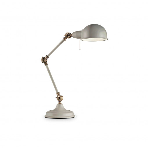 Lampa de birou Truman 145204, cu intrerupator, orientabila, 1xE27, gri, IP20, Ideal Lux [1]- savelectro.ro