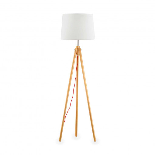 Lampadar YORK, metal, textil, lemn, 1 bec, dulie E27, 089805, Ideal Lux