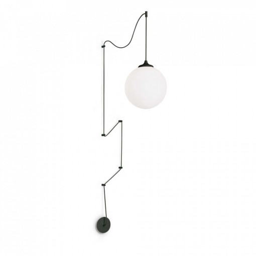 Pendul BOA SP1, metal, sticla, negru, 1 bec, dulie E27, 160856, Ideal Lux