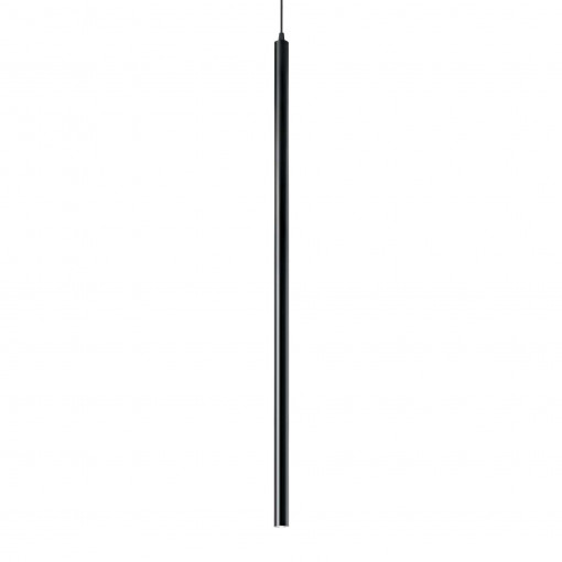 Pendul LED Ultrathin 142913, rotund, 11.5W, 1250lm, lumina calda, negru, IP20, Ideal Lux